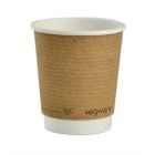 Vegware Double Wall Compostable Brown PLA Hot Cups - 8oz