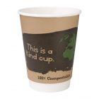 Fiesta Green Double Wall Compostable Brown PLA Hot Cups - 12oz