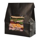 Colpac Recyclable Black Kraft Sandwich Bags with Window