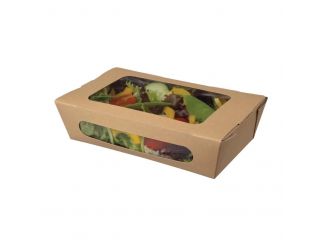 Colpac Recyclable Kraft Tuck Top Salad Packs with Window - 1000ml