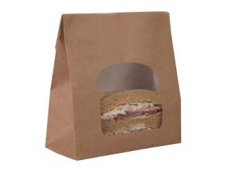 Colpac Recyclable Kraft Sandwich Bags with Window