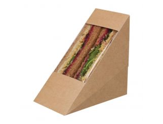 Colpac Compostable Kraft Sandwich Wedges with Acetate Window