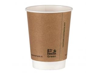 Fiesta Green Double Wall Compostable Hot Cups - 8oz